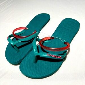 Havaianas turquoise with foot band strap